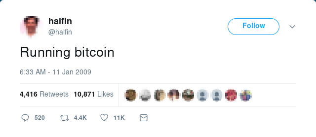 Hal Finney Running Bitcoin Tweet