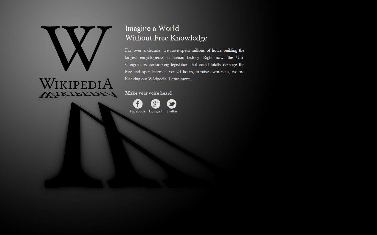 Wikipedia SOPA Blackout